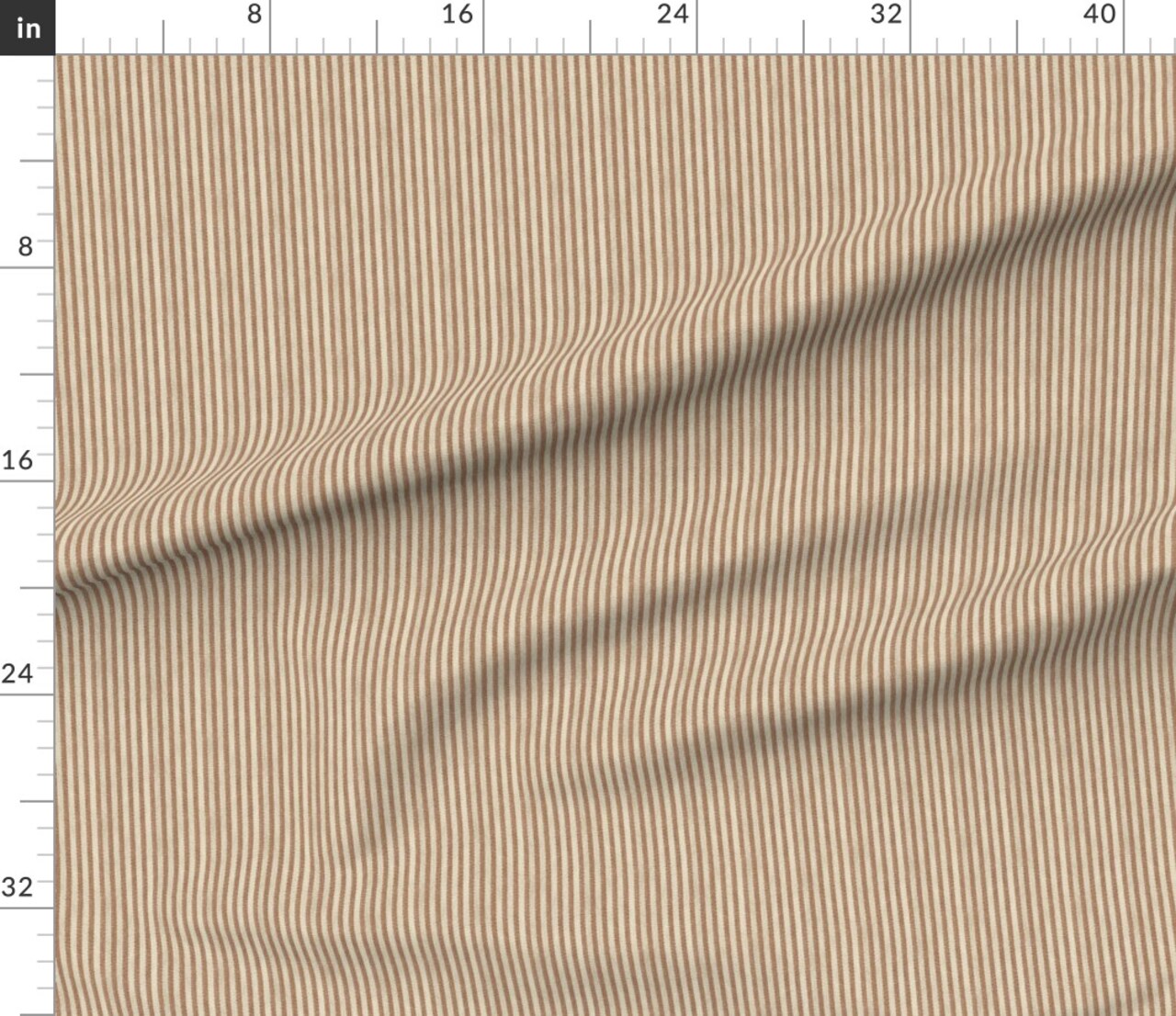 Stripe Traditional Classic Preppy Grandmillennial Ticking Small Stripes Brown Thin Stripes Neutral Cottage Farmhouse Coastal Rustic Custom Printed Fabric by Spoonflower Various Fabrics by the Yard or Fat Quarter